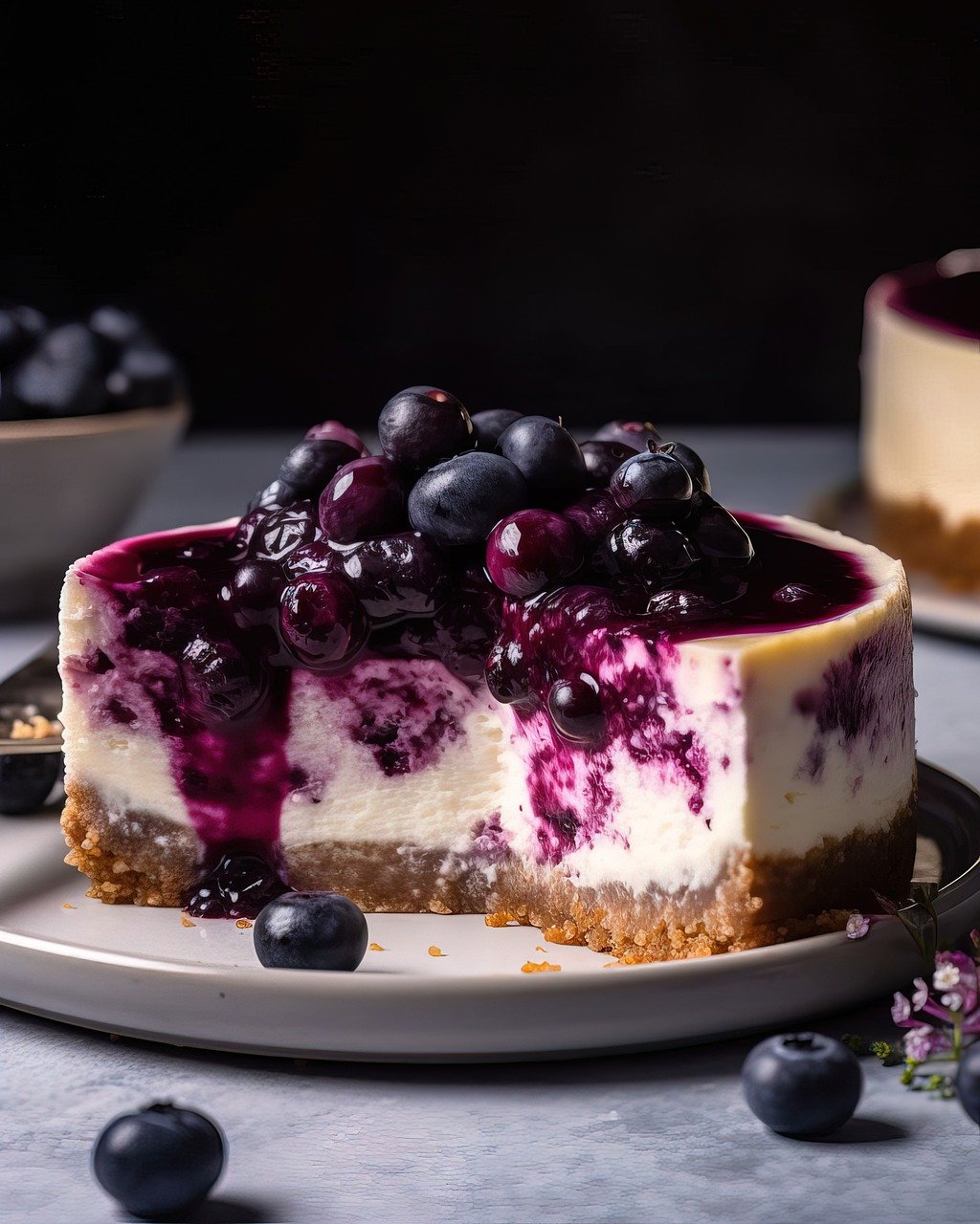 cake, blueberry cheesecake, cheese cake