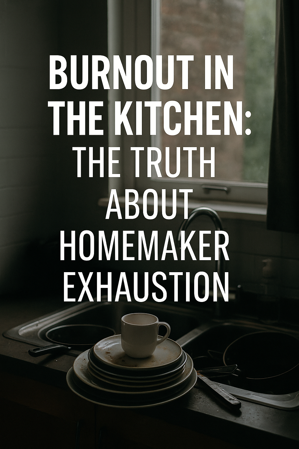 Burnout in the kitchen with messy dishes and no help at home