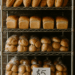 Bags of fresh bread marked free from a bakery