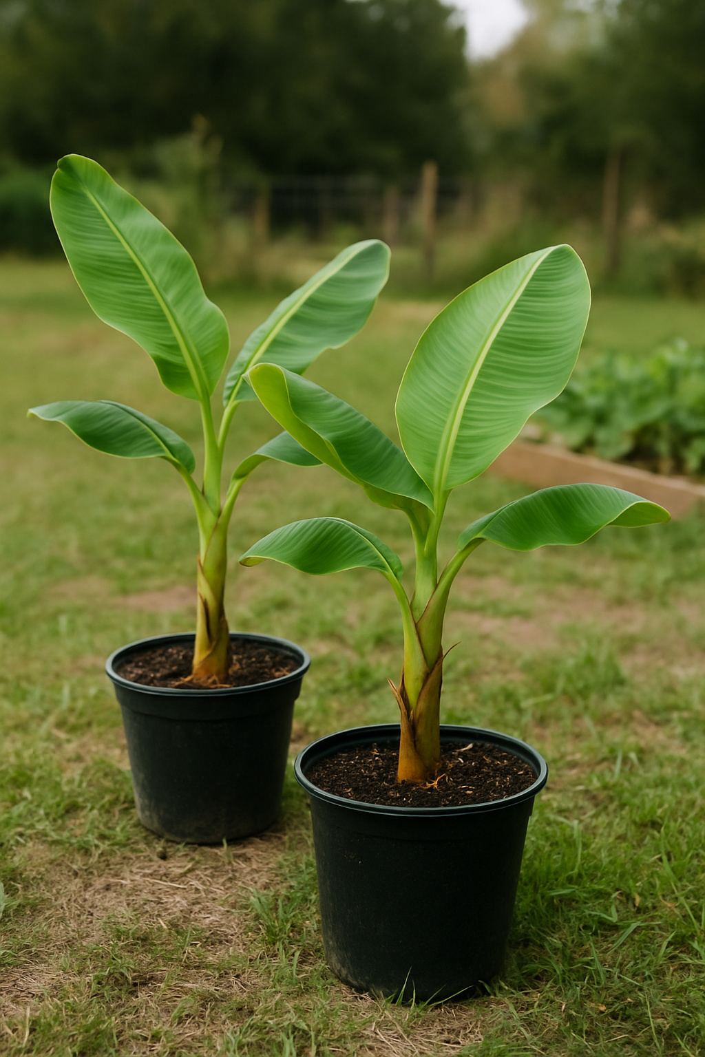 Banana trees growing in a homestead backyard from a $10 plant