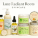 Luxe Radiant Roots Skincare Collection – handmade natural skincare products including oils, creams, and body care