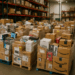 Warehouse filled with liquidation pallets of returned items